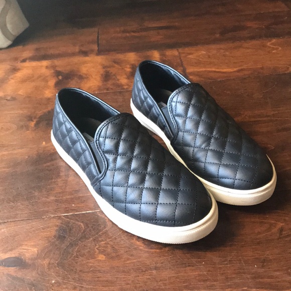 Steve Madden Shoes - Black Quilted Steve Madden Slip-On Sneakers